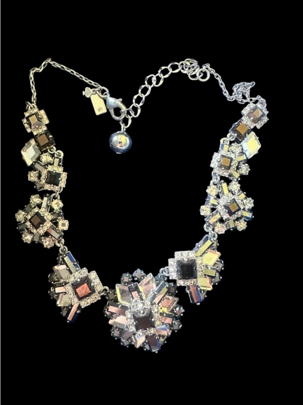 Kate Spade New York Space Age Statement Crystal Cluster Necklace Iridescent